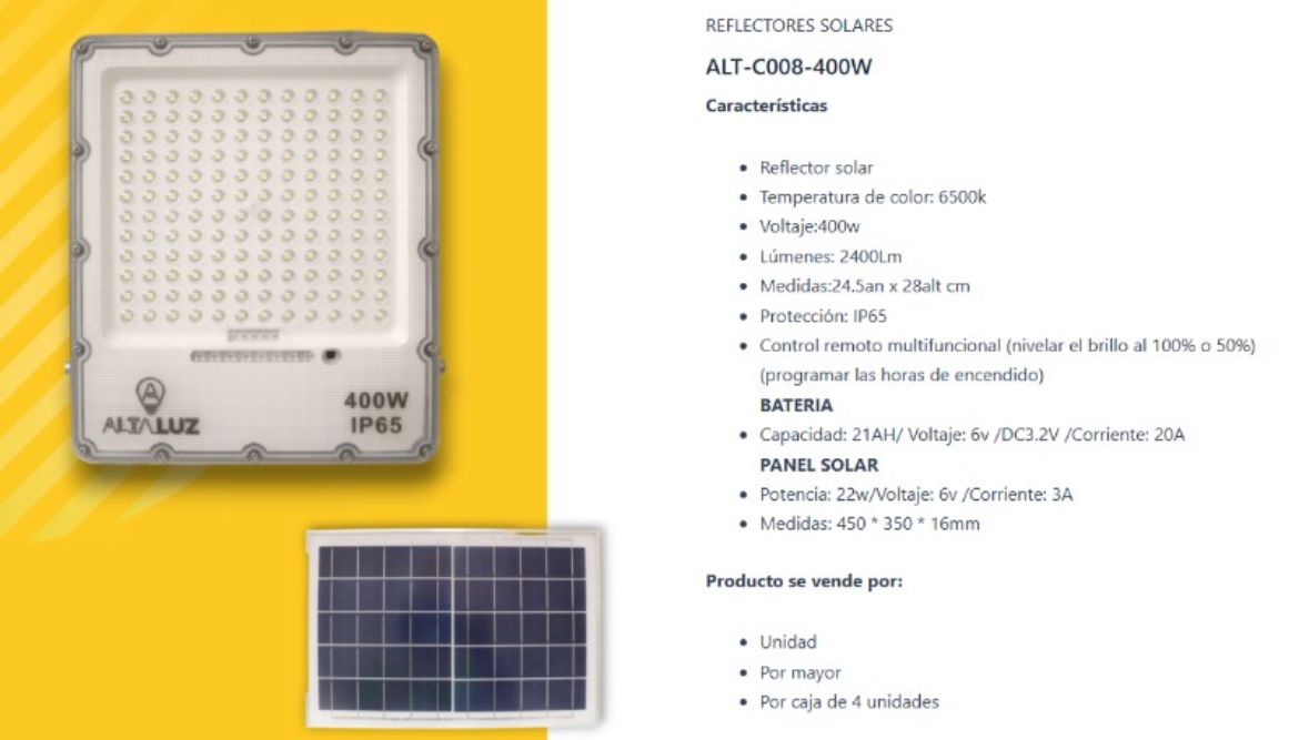 Reflector de 400 solar industrial Alta luz
