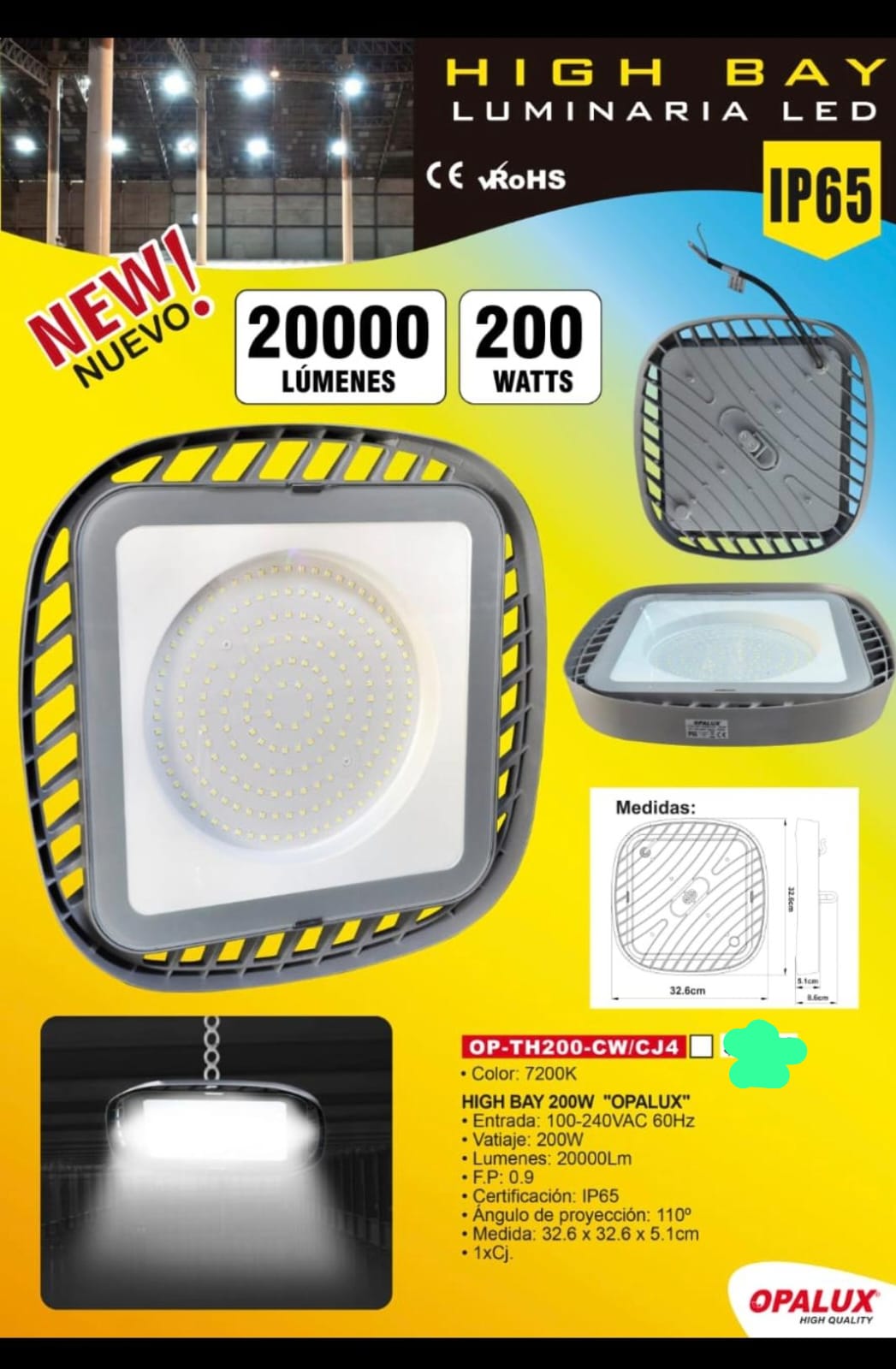 Campanas led 200w Oplaux